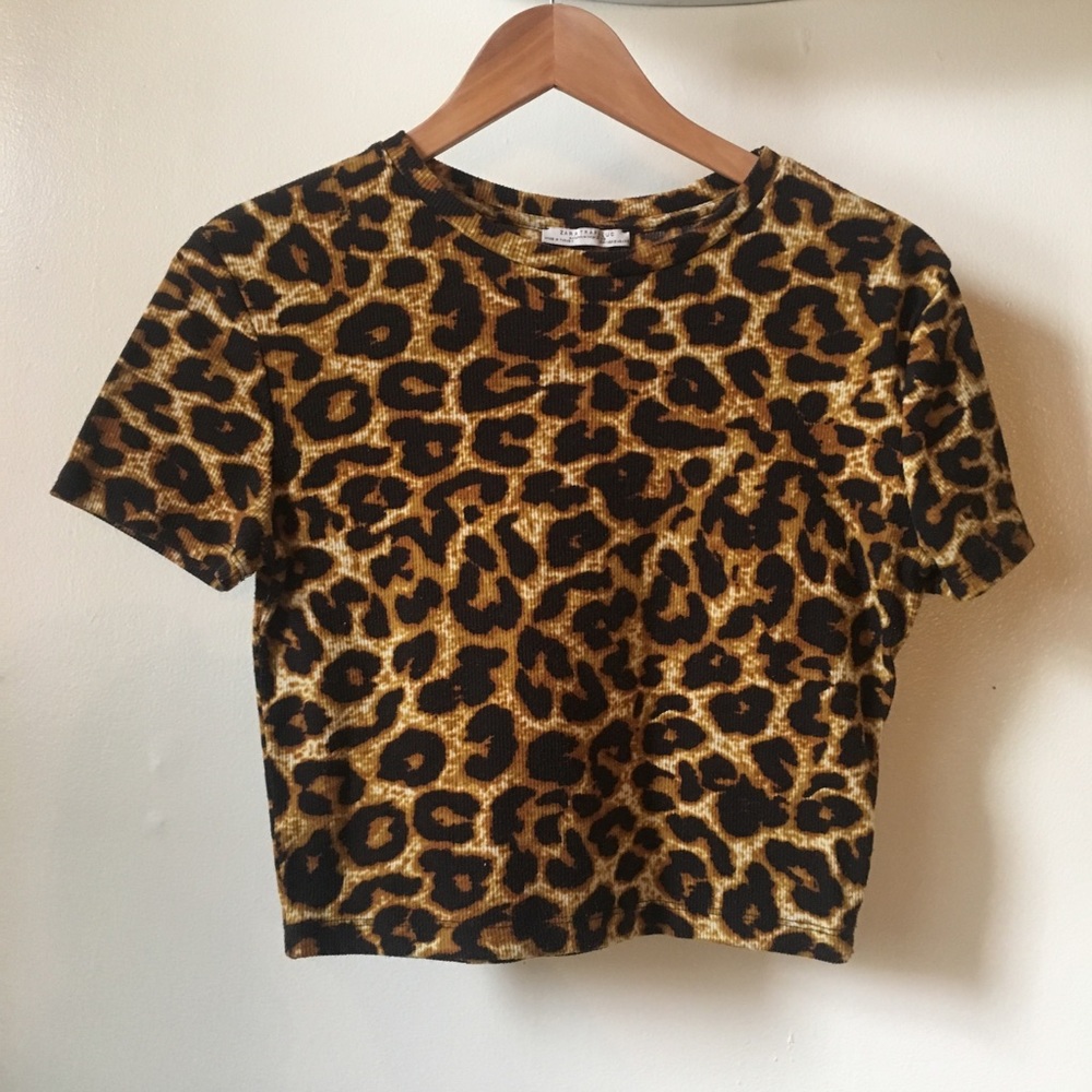 Zara cheetah crop top